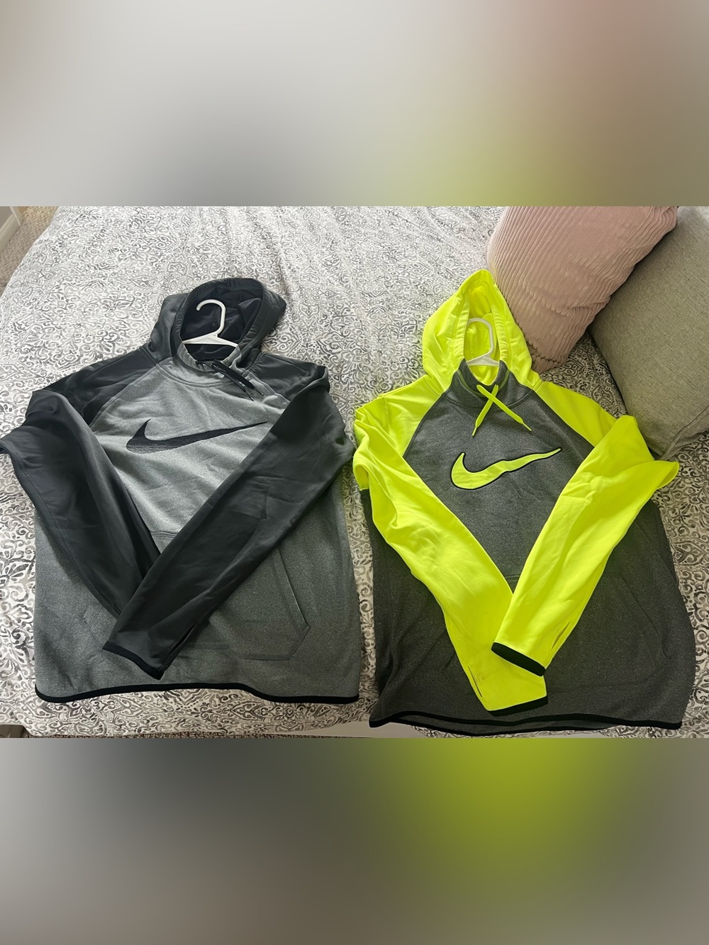 (2) Nike Hoodies - Gray & Neon